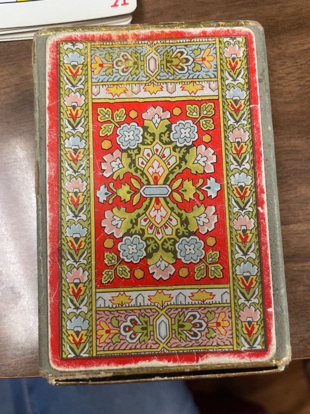Vintage Congress Playing Cards With Ornate Red & Gold Back Design Complete Set W
